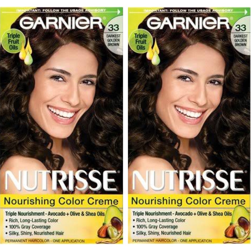 GARNIER💥NUTRISSE MAGNETIC BROWNS 33 DARKEST GOLDEN BROWN - 2 BOXES💥
